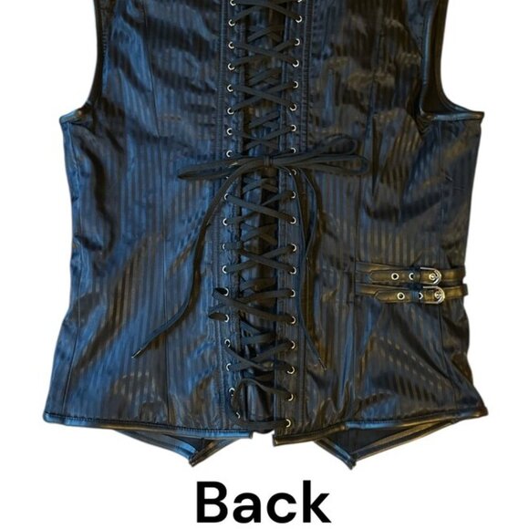 Steampunk Corset Satin Pinstripe Vest - NWT - Picture 5 of 8